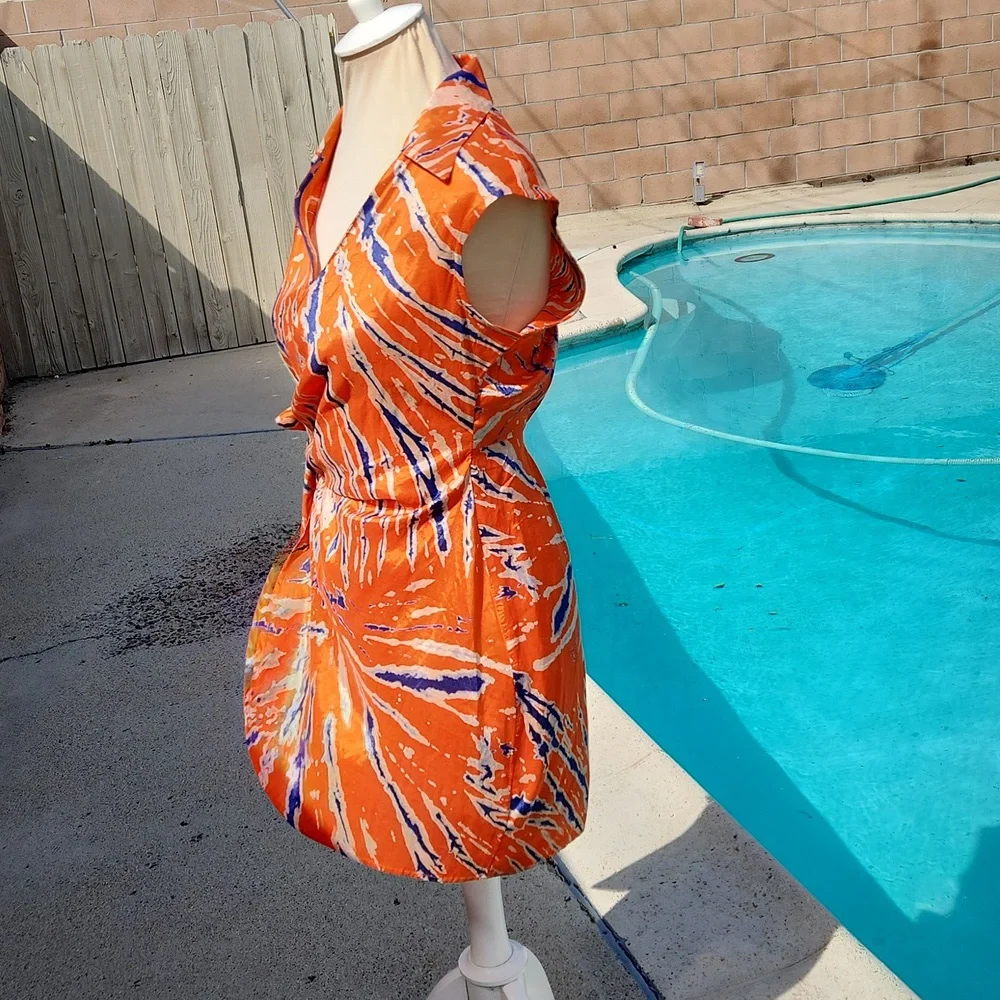 NWT Urban Outfitters Orange Wrap Mini Dress - Picture 6 of 10